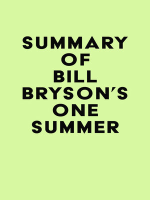 cover image of Summary of Bill Bryson's One Summer